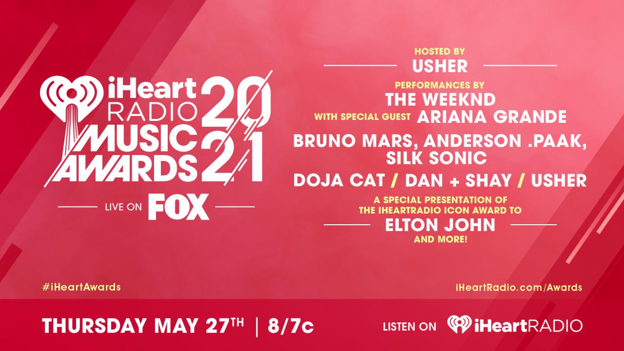 Usher to Host and Perform During the 2021 "iHeartRadio Music Awards" on